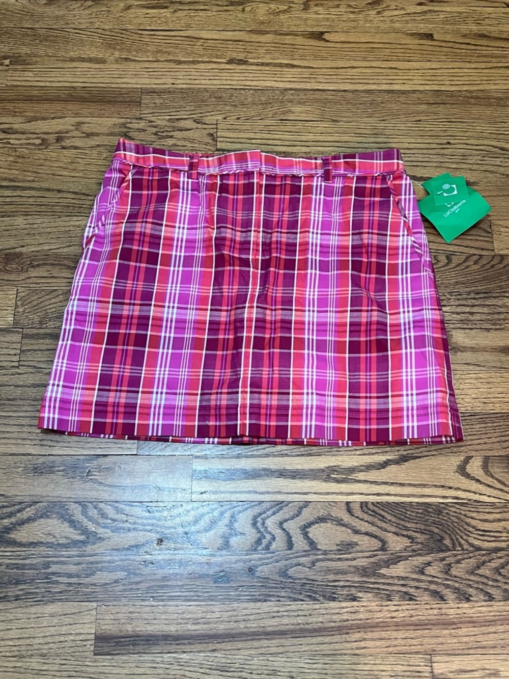Liz Claiborne Pink Plaid Golf Skort